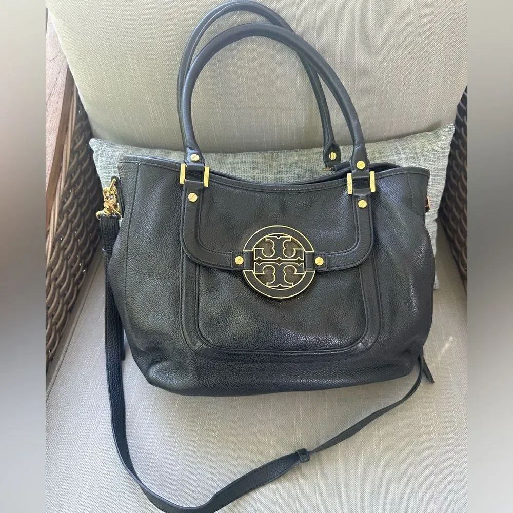 Tory Burch Leather Amanda Classic Hobo Crossbody Handbag
